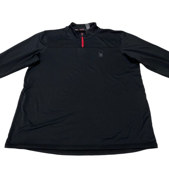 Spyder Active Shirt Men's Medium Black ProwB Long Sleeve Quarter Zip Pullover - Picture 9 of 16